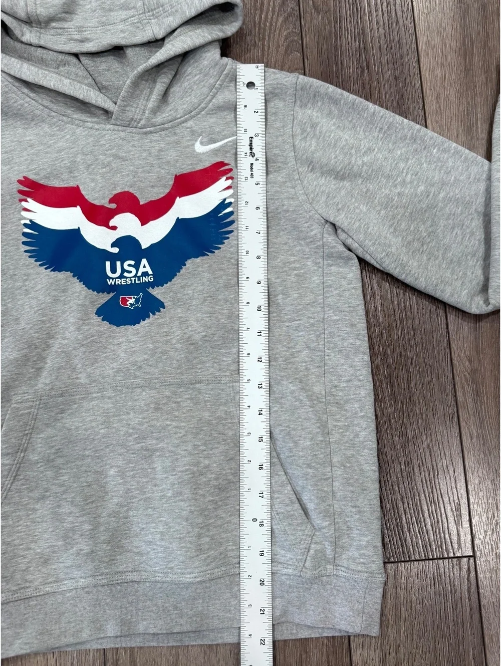 Nike Youth Large Gray USA Wrestling Hoodie Sweatshirt